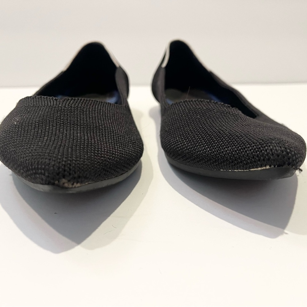 Rothy's Womens 9.5 The Point Black Solid Knit Fabric Ballet Flats Everyday Shoes - Picture 5 of 9